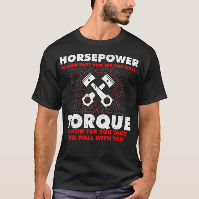 Pferdestärke vs. Torque Diesel Car Mechanischer Fu T-Shirt (Vorderseite)