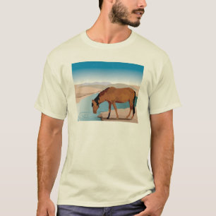 Pferdestoppe für einen Drink im Western T-Shirt