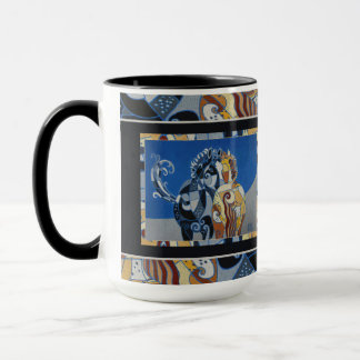 PferdeTasse, doppelte PferdeTasse, zwei Pferde auf Tasse