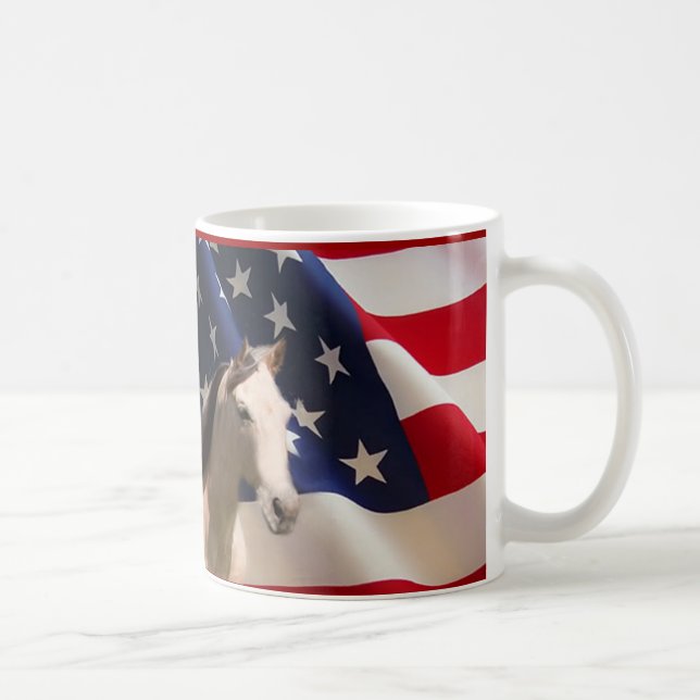 PferdeTassen-amerikanische Flagge Kaffeetasse (Rechts)