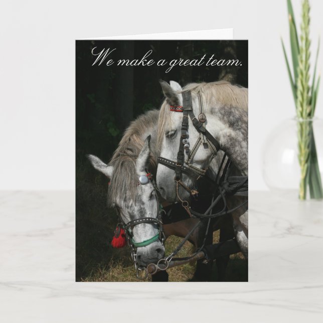 Pferdeteam "Wir machen ein tolles Team" Karte (Vorderseite)