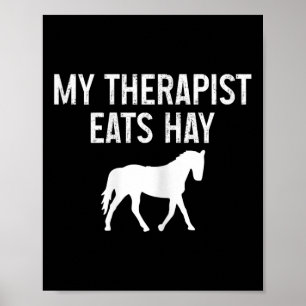 Pferdetherapeut isst Hay Funny Horseck Riding V Poster