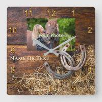 Pferdewall-Uhr mit Pferdebild, Name