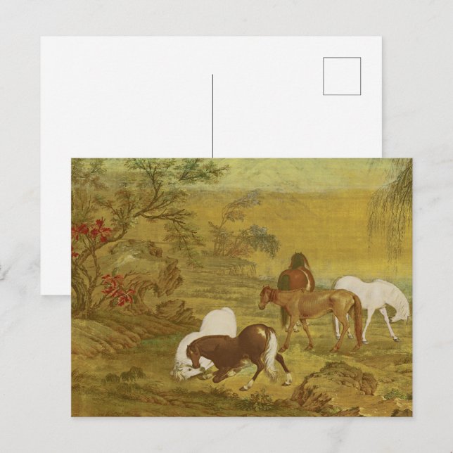 Pferdeweiden in den Vororten Postkarte (Vorne/Hinten)
