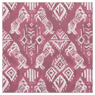 PFERDEWHO KANNTE rotes Ikat Boho Stammes- Muster Stoff