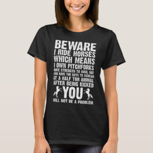 Pferdeziffer Pferde Pferdereiten Reiten Reitausflu T-Shirt