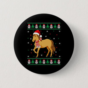 Pferdezucht Familie Ugly Weihnachten Schweiß Button