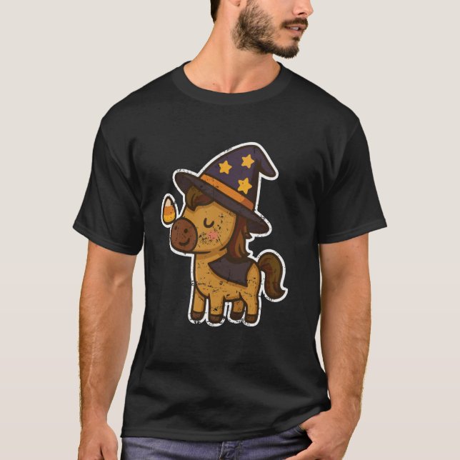 Pferdhexe mit Candy Corn T-Shirt (Vorderseite)