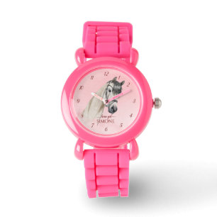 Pferdportrait Pony Girls beobachten Kinder beobach Armbanduhr