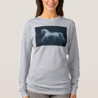 PferdShilhouette Grau weg vom Schulter-Sweatshirt