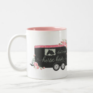 Pferhaare sind unwichtig - lustiges Zitat von Reit Zweifarbige Tasse