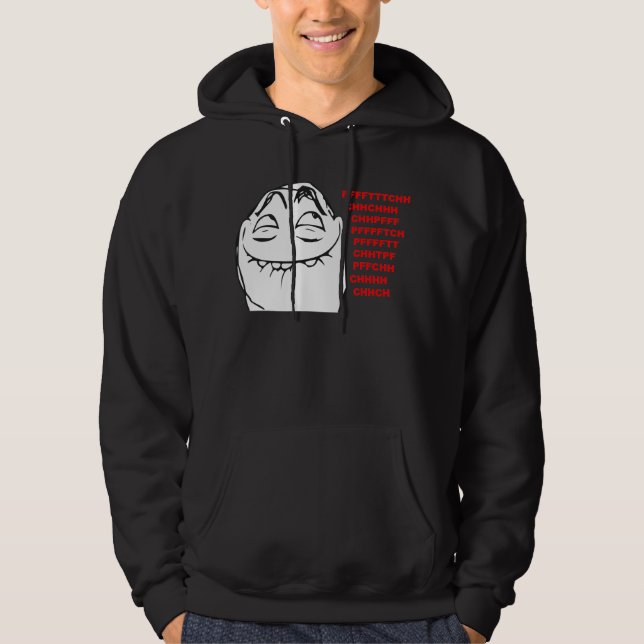 PFFTCH lachendes Raserei-Gesichts-Comic Meme Hoodie (Vorderseite)