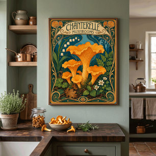 Pfifferlinge Waldküche Koch Poster
