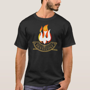 Pfingst-Taube Zungen des Feuers Flamme Heiliger Ge T-Shirt