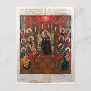 Pfingstorthodoxe Christliche Byzantinische Ikone Postkarte