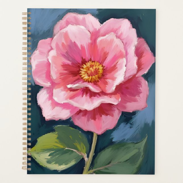 Pfingstrose-Blumen-Wasserfarbe-Floral Planer (Vorderseite)