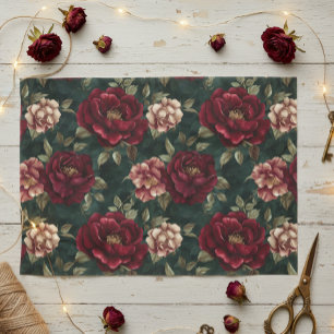 Pfingstrose Dark Romantic Burgundrot Seidenpapier