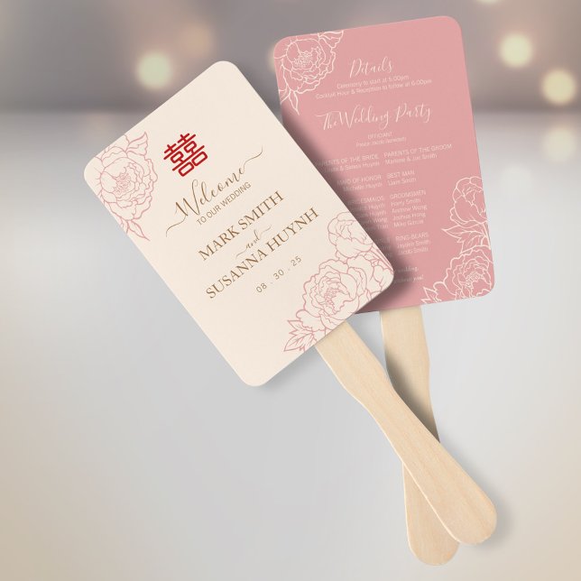 Pfingstrose Double Happiness Hochzeitsprogramm & Z Fächer (Von Creator hochgeladen)