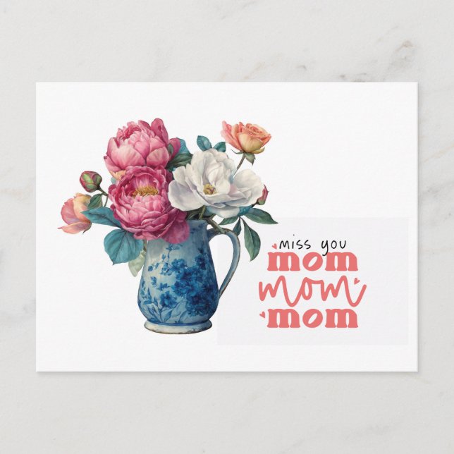 Pfingstrose für Mama am Muttertag Postkarte (Vorderseite)