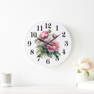 Pfingstrose Große Wanduhr