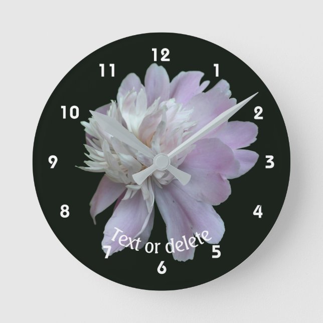 Pfingstrose Personalisiert  Runde Wanduhr (Vorderseite)