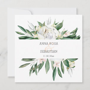 *~* Pfingstrose QR RSVP Blumenrahmen AR15 Hochzeit Einladung