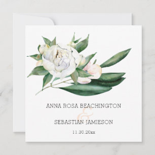 *~* Pfingstrose QR RSVP Blumenstrauß AR15 Hochzeit Einladung