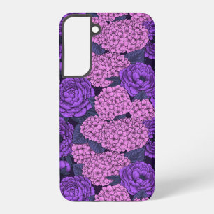 Pfingstrose und Hortensie in Rosa und Violett Samsung Galaxy Hülle