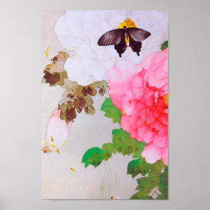 Pfingstrose und Schmetterling (Detail), Watanabe S Poster