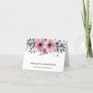 Pfingstrose Wasserfarbe Floral Personalisiert Dankeskarte