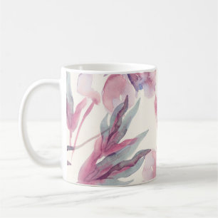 Pfingstrosen-Aquarell: nahtloser floraler Hintergr Kaffeetasse