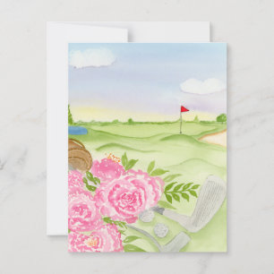 Pfingstrosen auf dem Golfplatz Postkarte