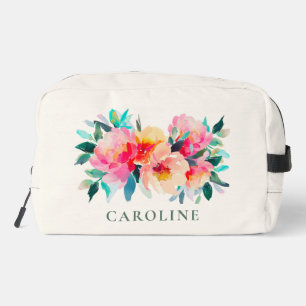 Pfingstrosen-Blumen-Aquarell-Junggesellinnenabschi Waschbeutel