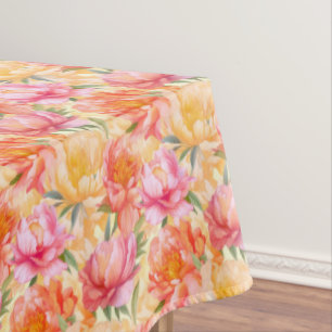 Pfingstrosen-Blumen-Baumwolltischdecke Tischdecke