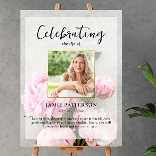 Pfingstrosen-Blumen Lebensfeier-Foto, Beerdigung Poster