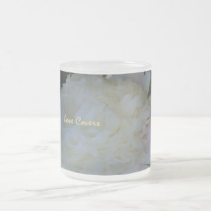 Pfingstrosen-Blumen-Liebe bedeckt mattierte Mattglastasse