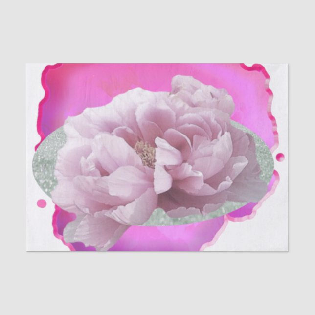 Pfingstrosen Blumen Rosa Seidenpapier (Vorderseite)