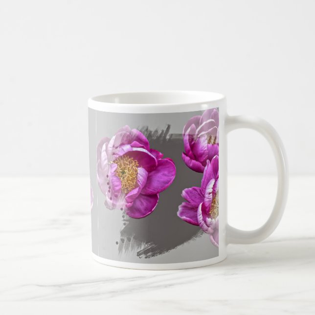 Pfingstrosen-Blumen-Tasse Kaffeetasse (Rechts)