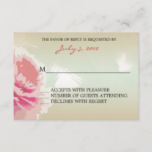 Pfingstrosen-Blumenhochzeit UAWG Wartekarten RSVP Karte