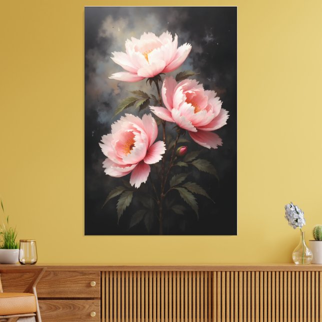 Pfingstrosen-Blumenkunstwerk Leinwanddruck (Insitu (Wohnzimmer))