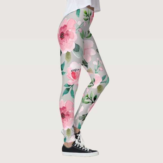 Pfingstrosen-Blumenleggings Leggings (Rechts)