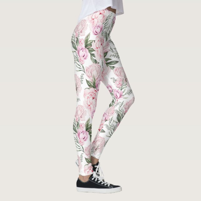Pfingstrosen-Blumenleggings Leggings (Rechts)