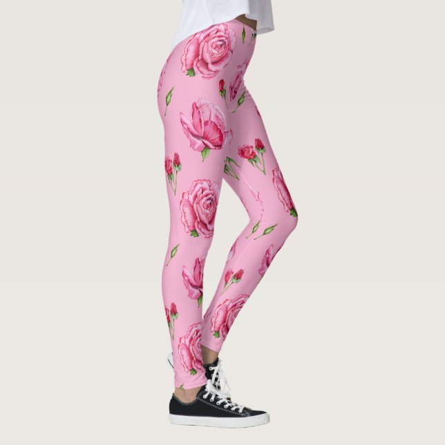 Pfingstrosen-Blumenleggings Leggings (Rechts)