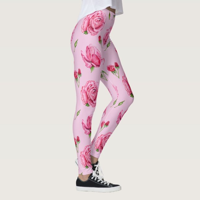 Pfingstrosen-Blumenleggings Leggings (Rechts)