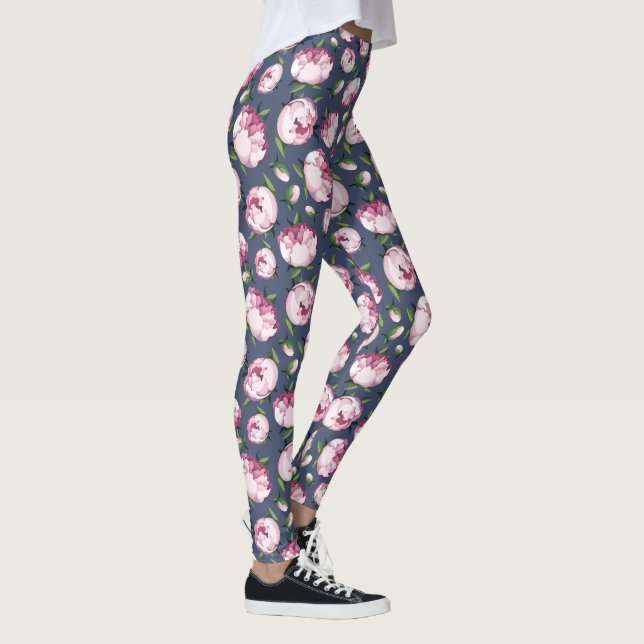 Pfingstrosen-Blumenleggings Leggings (Rechts)