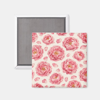 Pfingstrosen-Blumenmuster Magnet