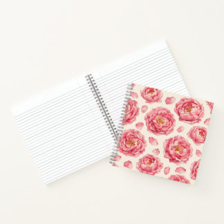 Pfingstrosen-Blumenmuster Notizbuch