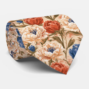 Pfingstrosen-Druck Trauzeuge Boho-Hochzeit  Krawatte