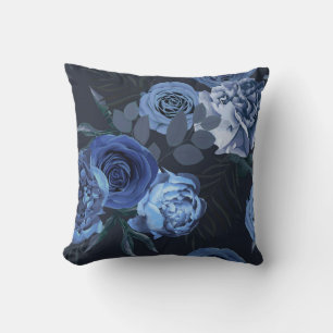 Pfingstrosen: Dunkle florale Vintage. Kissen