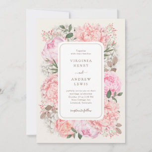 Pfingstrosen Elegante Hochzeitseinladung Einladung